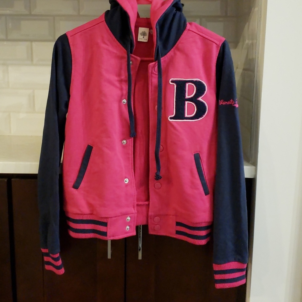 Blue and Pink "B" Varsity Jacket